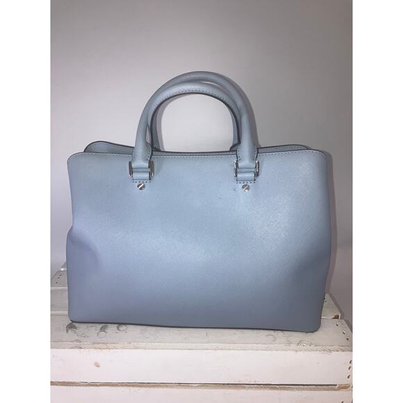 MICHAEL KORS, LARGE TRIPLE COMPARTMENT LIGHT BLUE HANDBAG - Picture 3 of 15